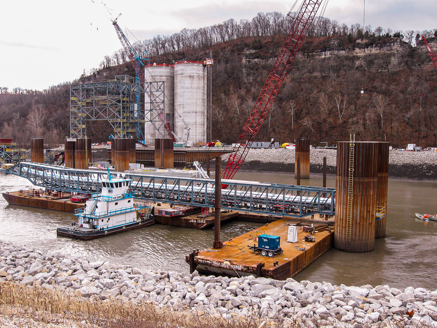 A long industrial conveyor system installed as part of a process facility build.